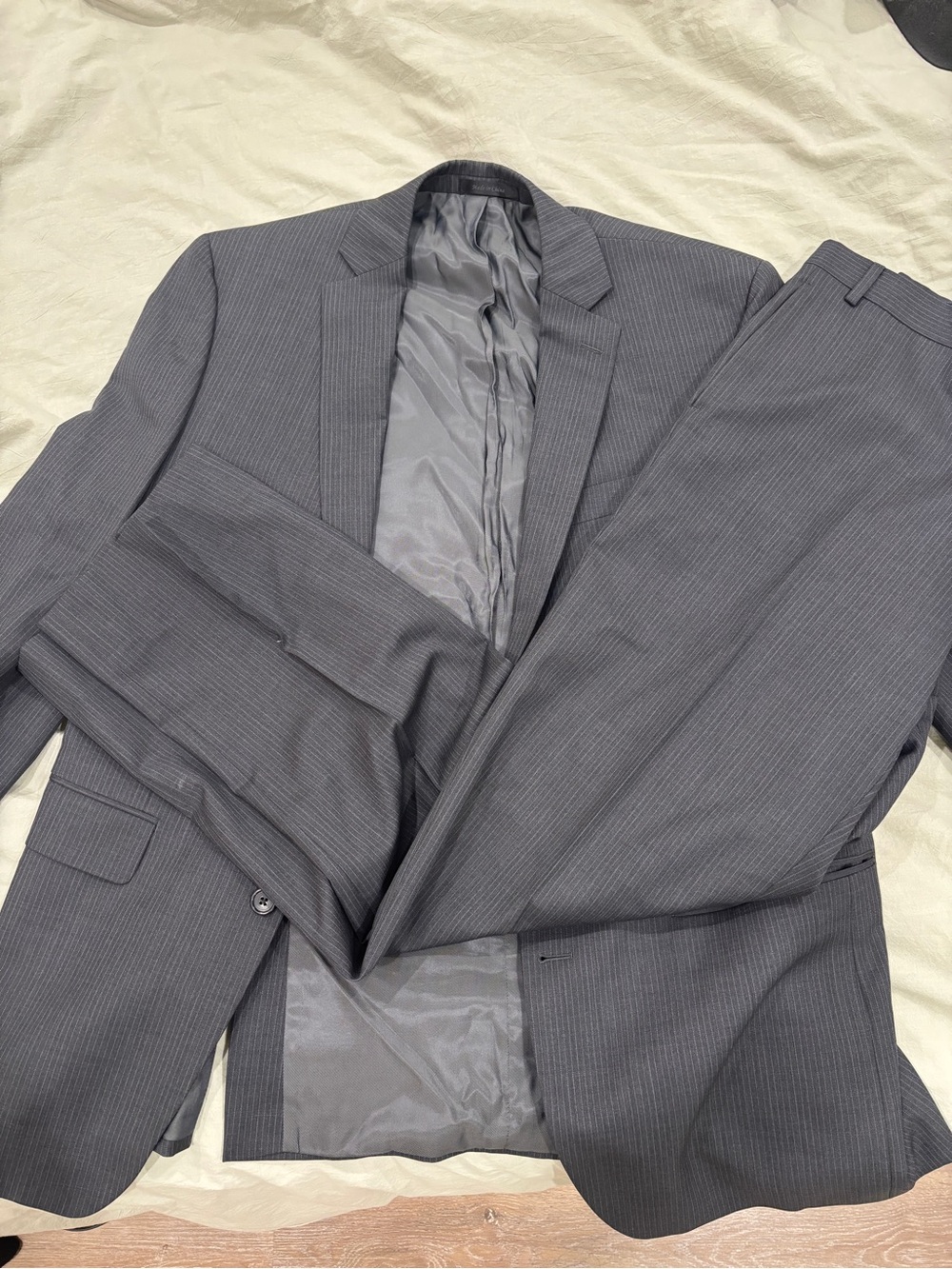 Gray Pinstripe Men’s Suit